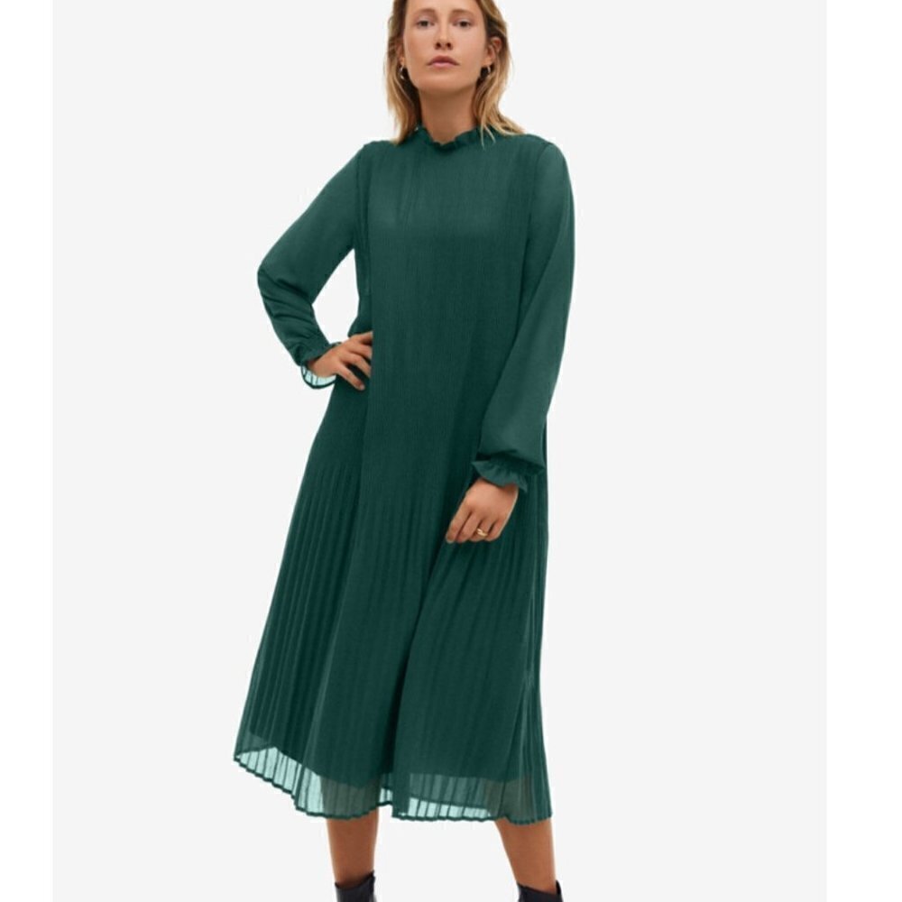 NWOT Ellos Pleated Long‎ Sleeved Dress 22